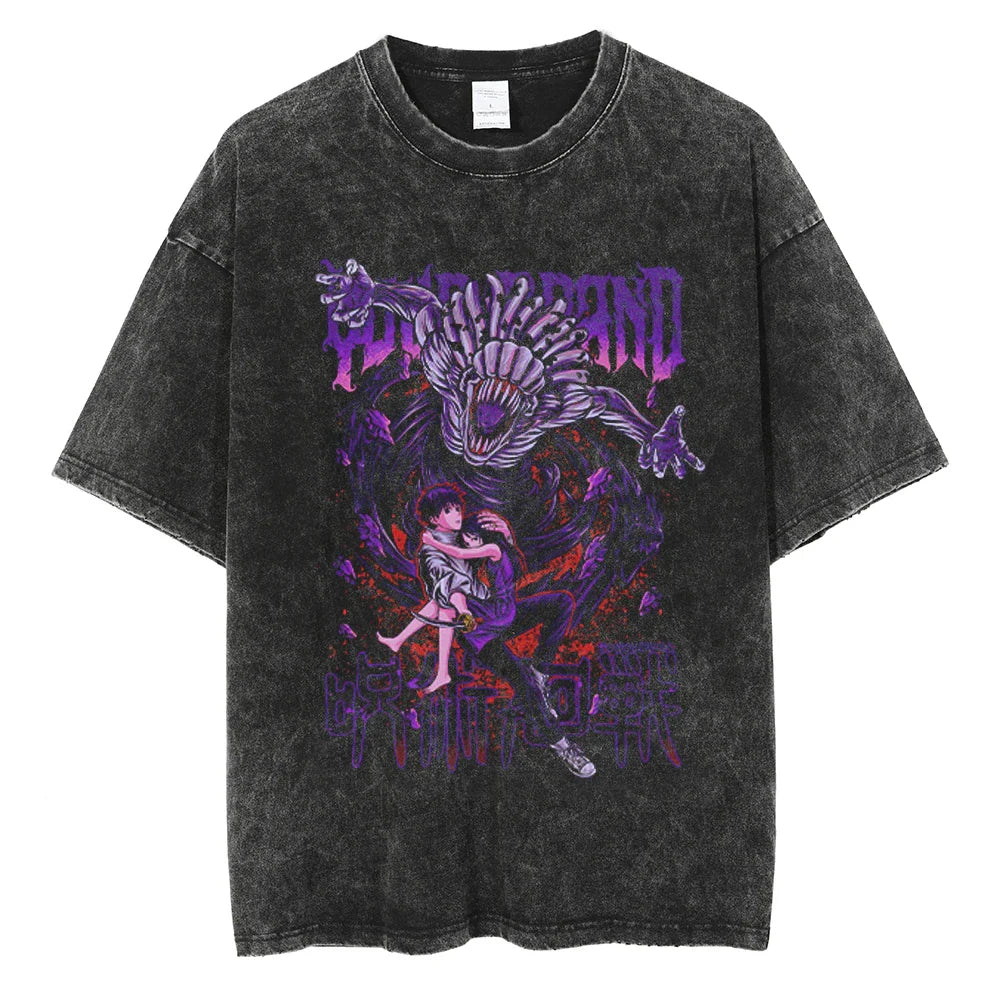 Jujutsu Kaisen Fushiguro Shadow Manipulator Oversized Vintage T-Shirt
