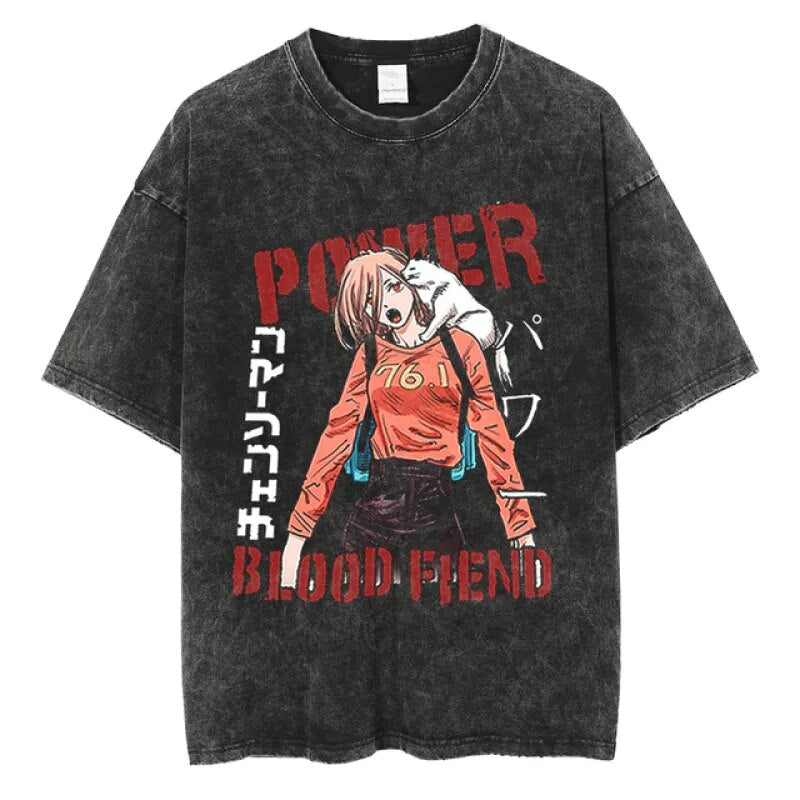 Chainsaw Man Power Blood Fiend Vintage T-Shirt