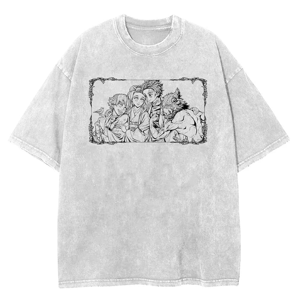 Demon Slayer Corps Guardians of Humanity Oversized Vintage T-Shirt