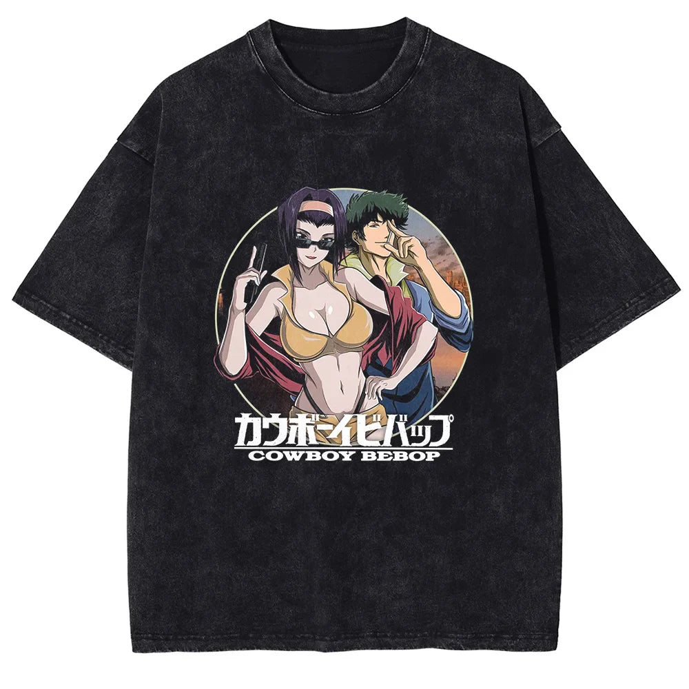 Cowboy Bebop Duo's Hunt Oversized Vintage T-Shirt