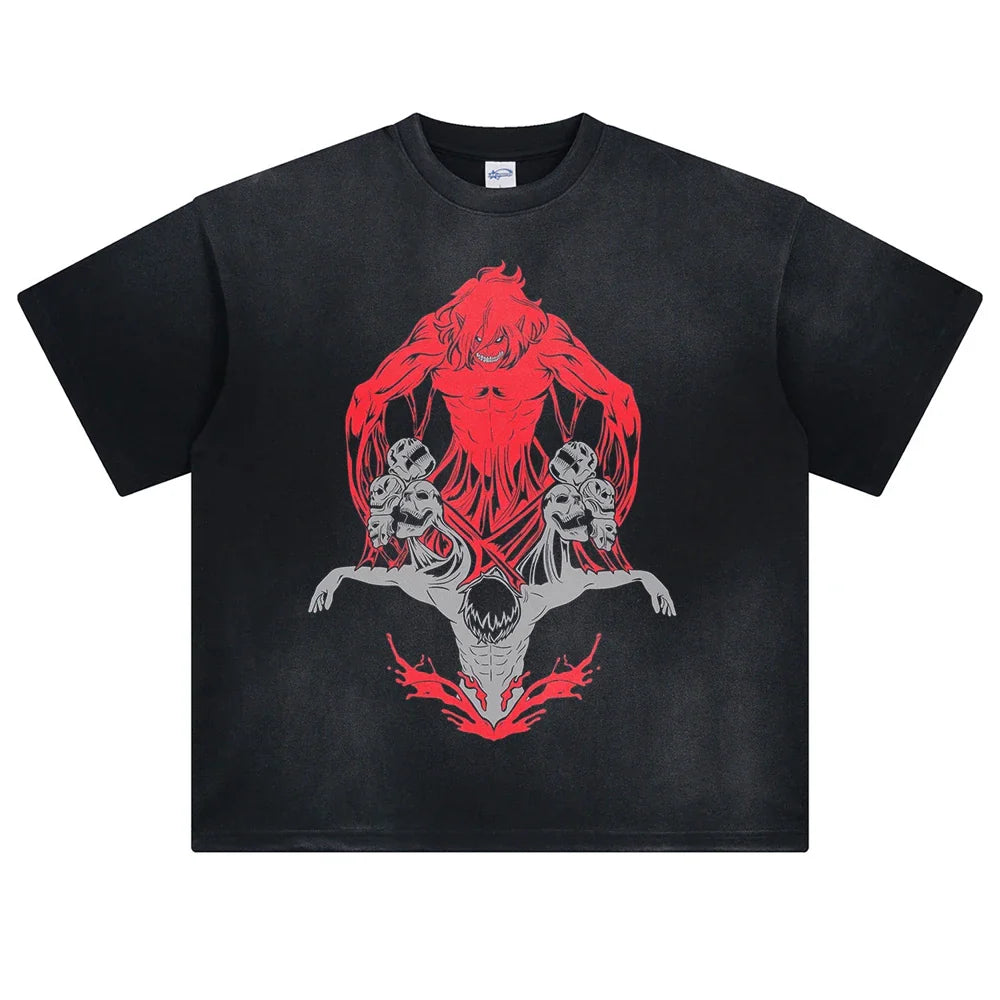 Attack on Titan Eren's Rage Oversized Vintage T-Shirt