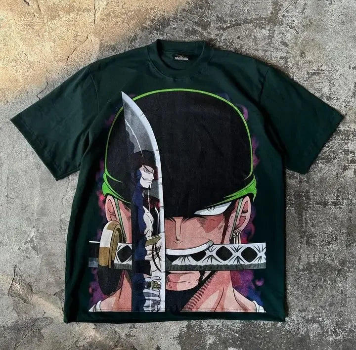 One Piece Zoro Three-Sword Style Master Oversized Vintage T-Shirt