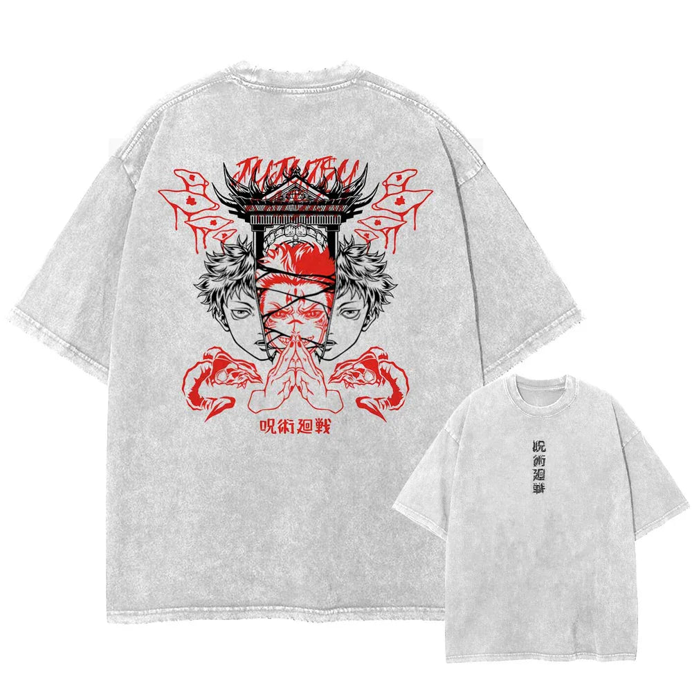 Jujutsu Kaisen Itadori & Sukuna Duality Oversized Vintage T-Shirt