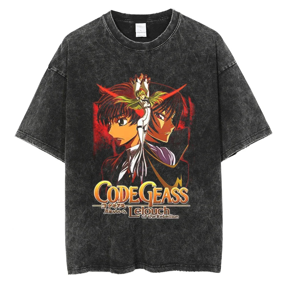 Code Geass Lelouch Eye of Geass Oversized Vintage T-Shirt
