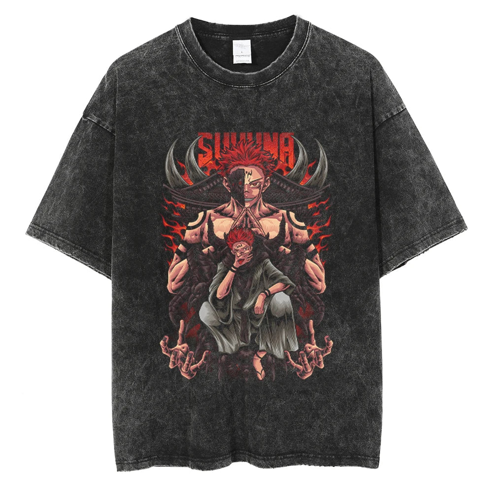 Jujutsu Kaisen Sukuna Vessel of Chaos Oversized Vintage T-Shirt