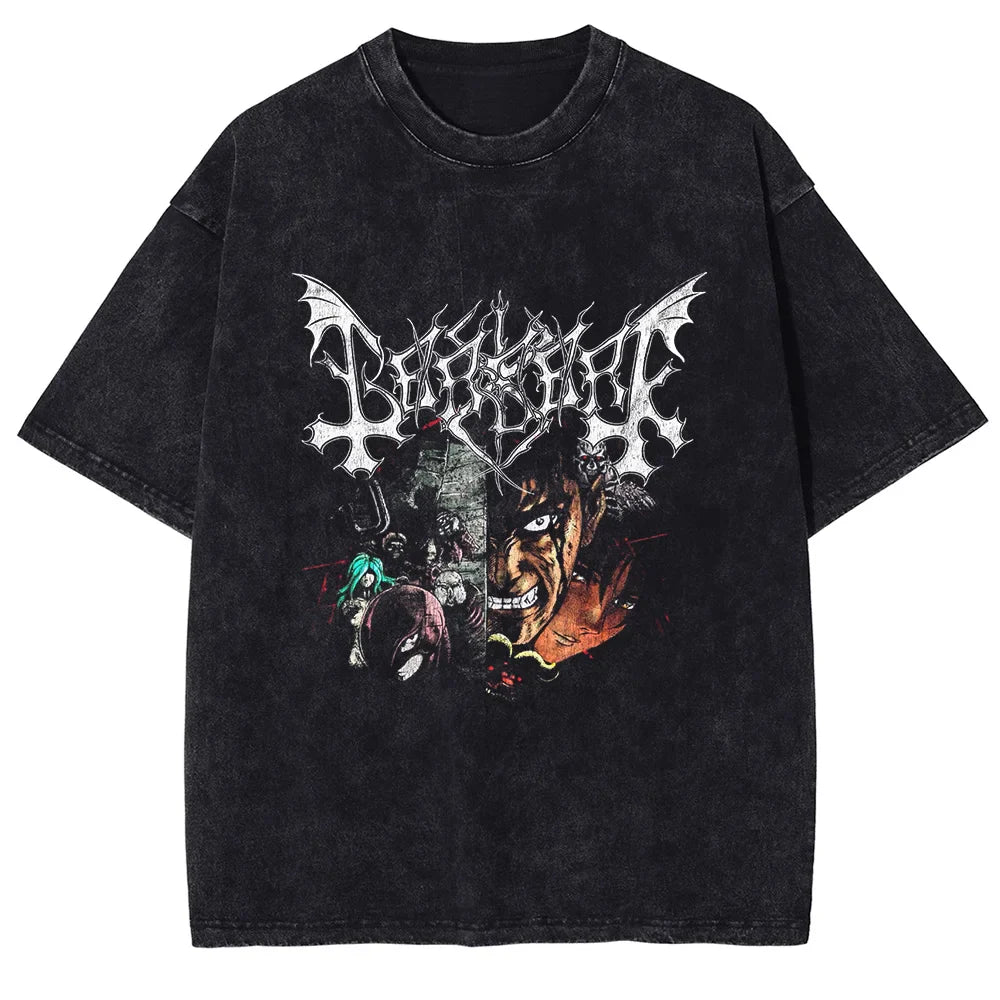 Berserk Guts's Black Oversized Vintage T-Shirt