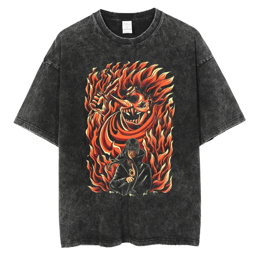 Naruto Sasuke Shadow Warrior Oversized Vintage T-Shirt