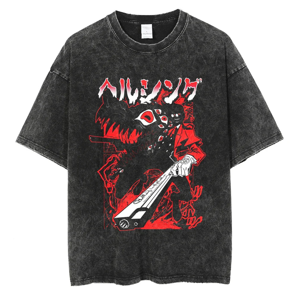 Hellsing Alucard The No-Life King Oversized Vintage T-Shirt