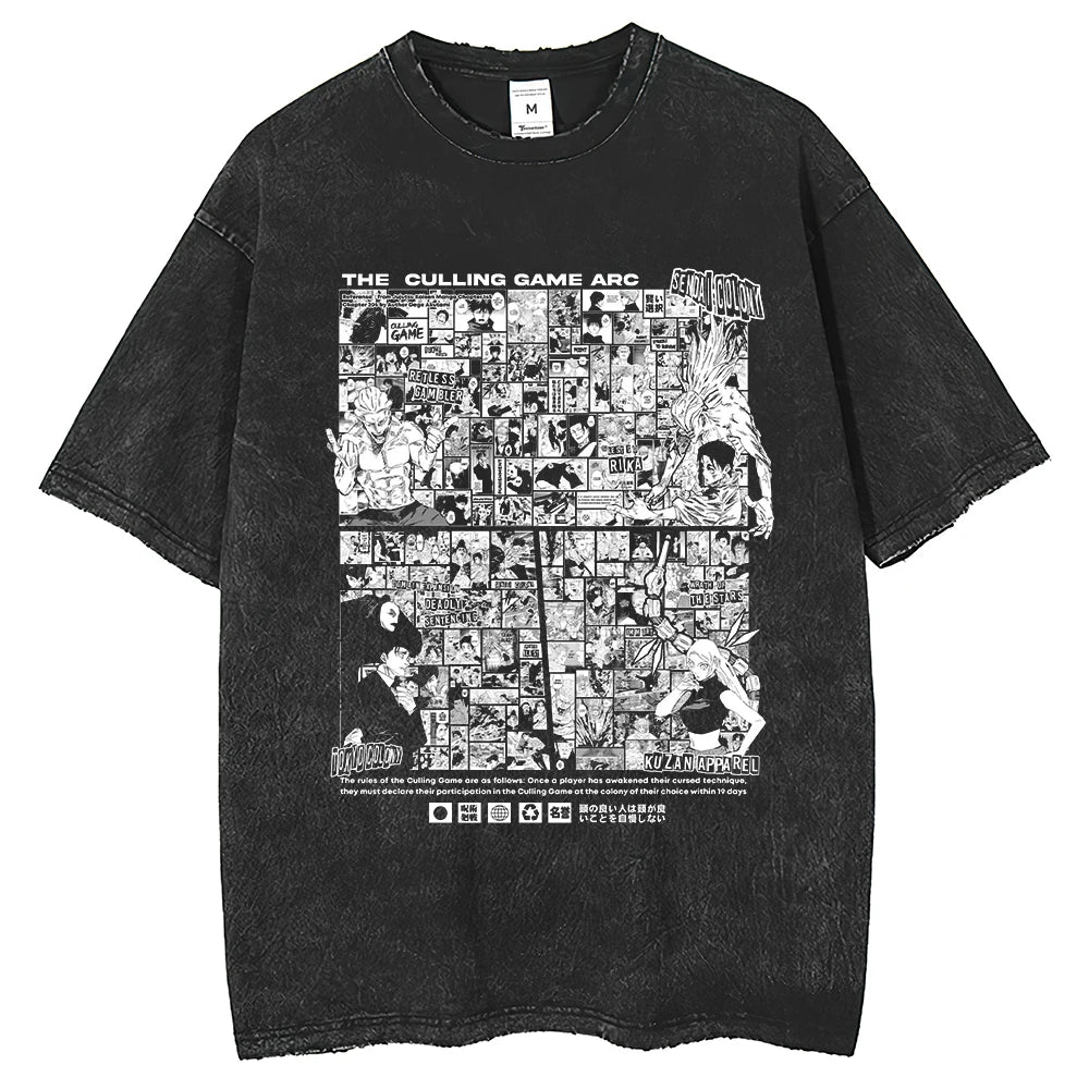 Jujutsu Kaisen Culling Games Oversized Vintage T-Shirt