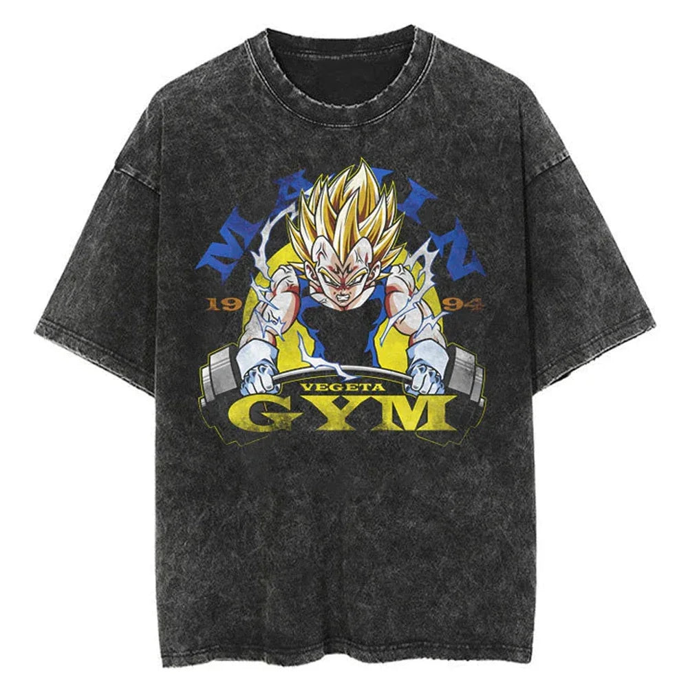 Majin Gym Vegeta Warrior's Workout Oversized Vintage T-Shirt