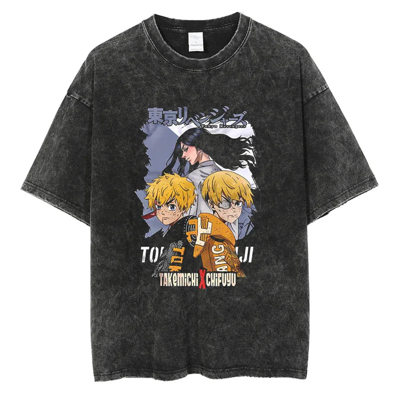 Tokyo Revengers Determined Warriors Oversized Vintage T-Shirt