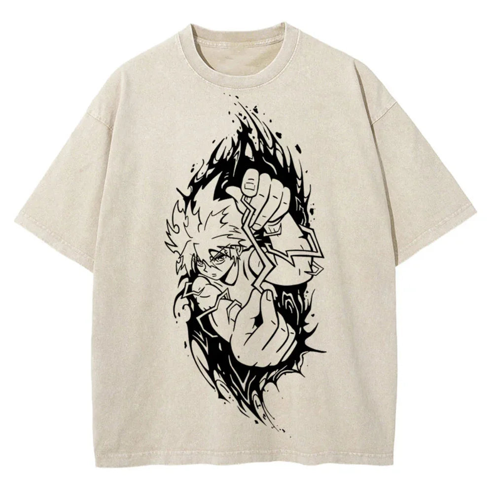 Hunter x Hunter Killua's Lightning Oversized Vintage T-Shirt