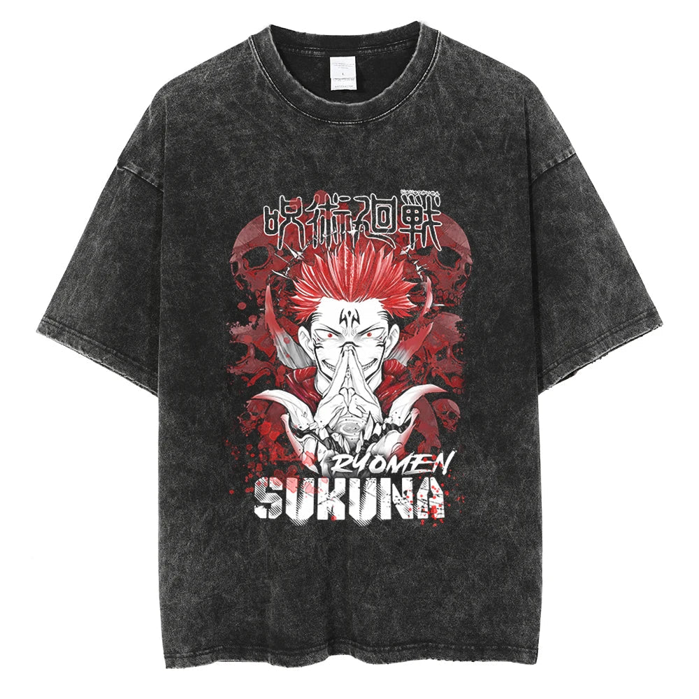 Jujutsu Kaisen Sukuna Cursed Emperor Oversized Vintage T-Shirt