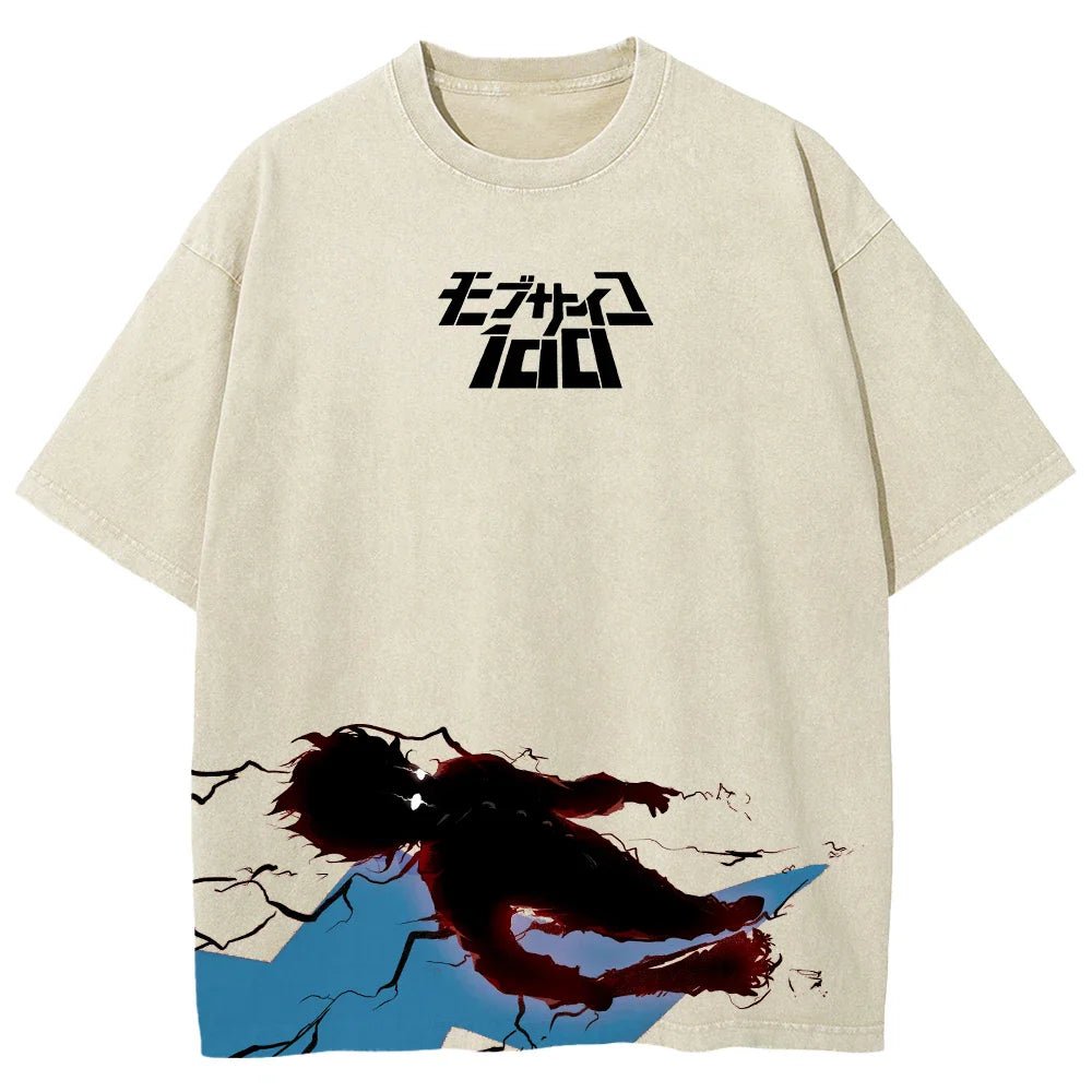 Mob Psycho Transformation Logo Oversized Vintage Shirt