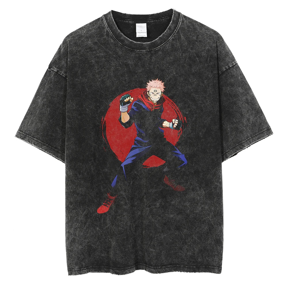 Jujutsu Kaisen Sukuna Fearsome Grin Oversized Vintage T-Shirt