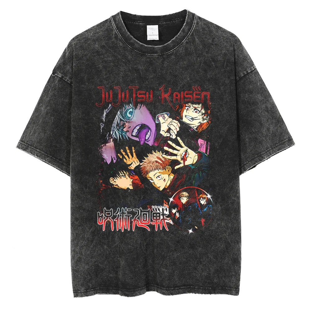 Jujutsu Kaisen Gojo & Itadori Sorcerer’s Legacy Oversized Vintage T-Shirt
