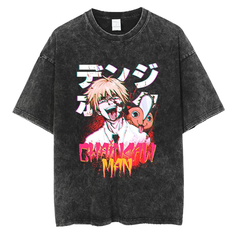 Chainsaw Man Denji x Pochita Vintage T-Shirt