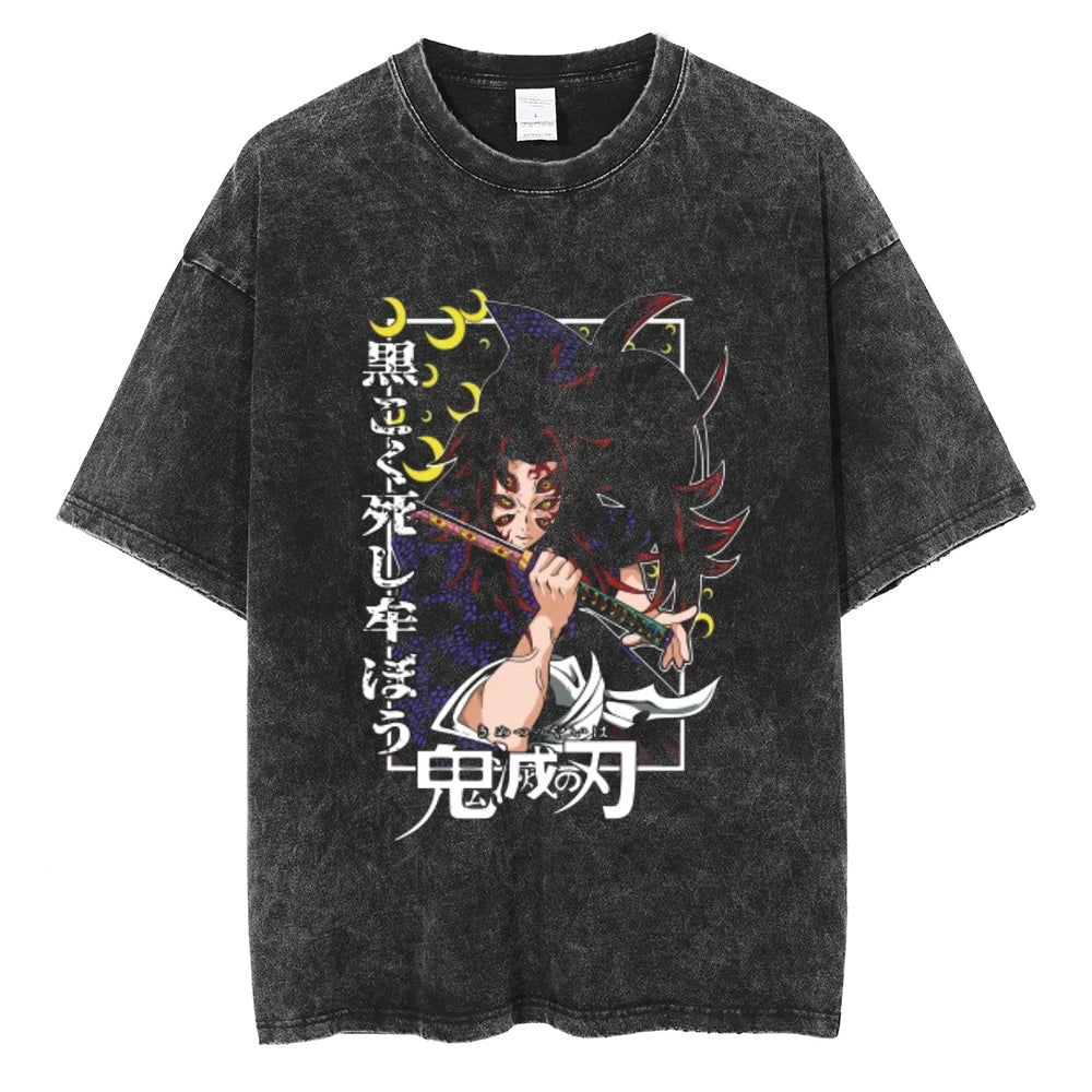 Demon Slayer Kokushibo Upper Moon One Oversized Vintage T-Shirt