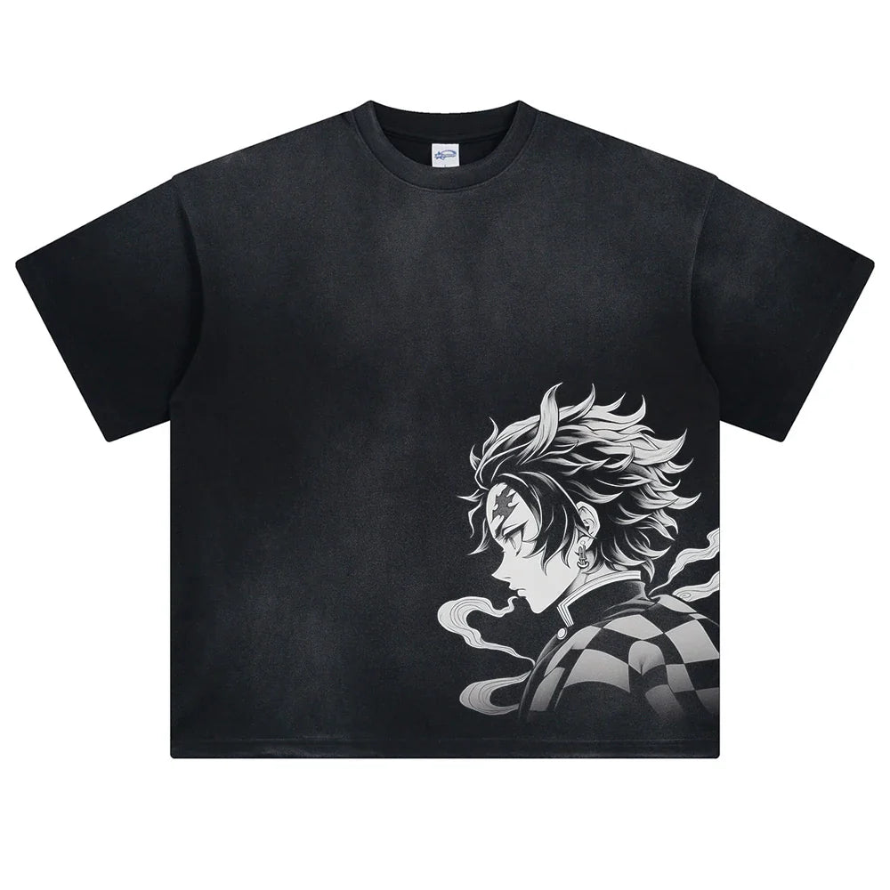 Demon Slayer Tanjiro's Breath Oversized Vintage T-Shirt