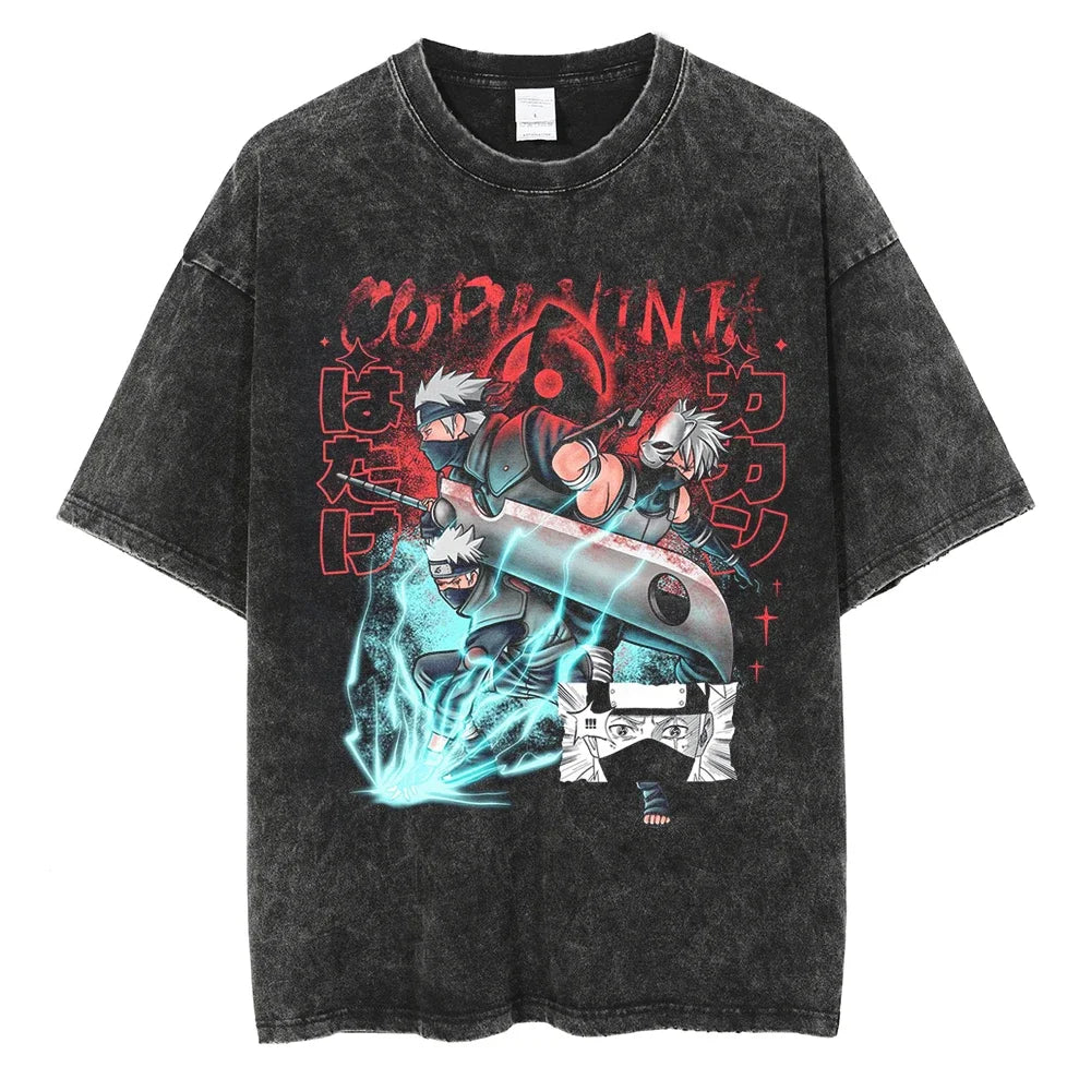 Naruto Kakashi Silent Protector Oversized Vintage T-Shirt