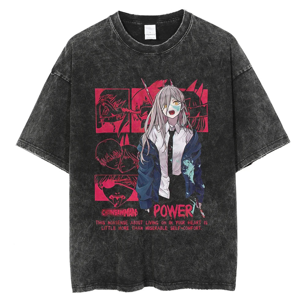 Chainsaw Man Power Blood Devil Vintage T-Shirt