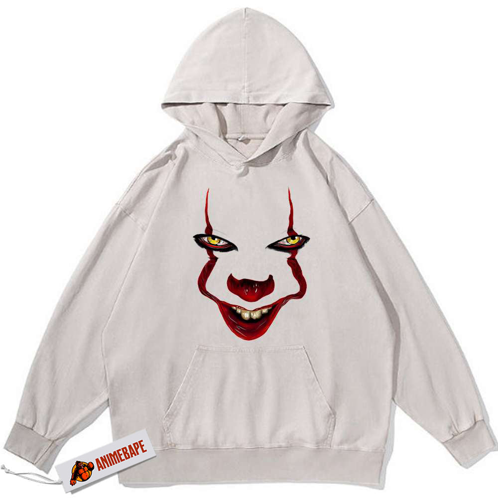 Pennywise IT Horror Vintage Hoodie for Fans of Scary Movies
