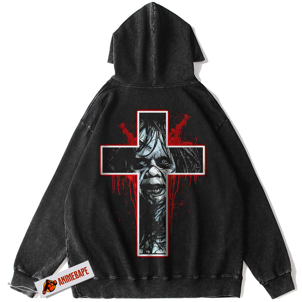 The Exorcist Regan MacNeil Vintage Hoodie, Halloween Horror Hoodie