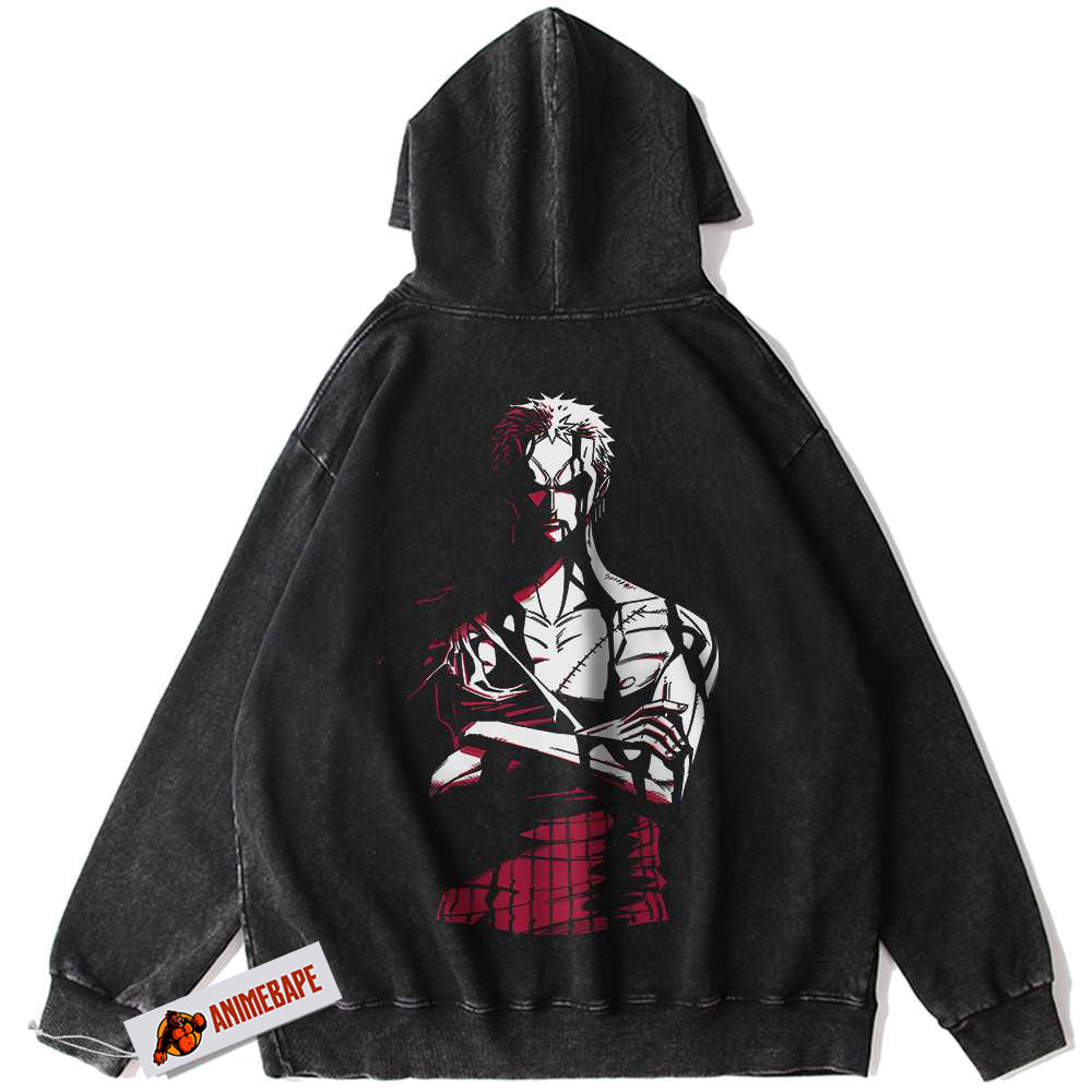 One Piece Roronoa Zoro Vintage Hoodie, Anime Hoodie for Fans