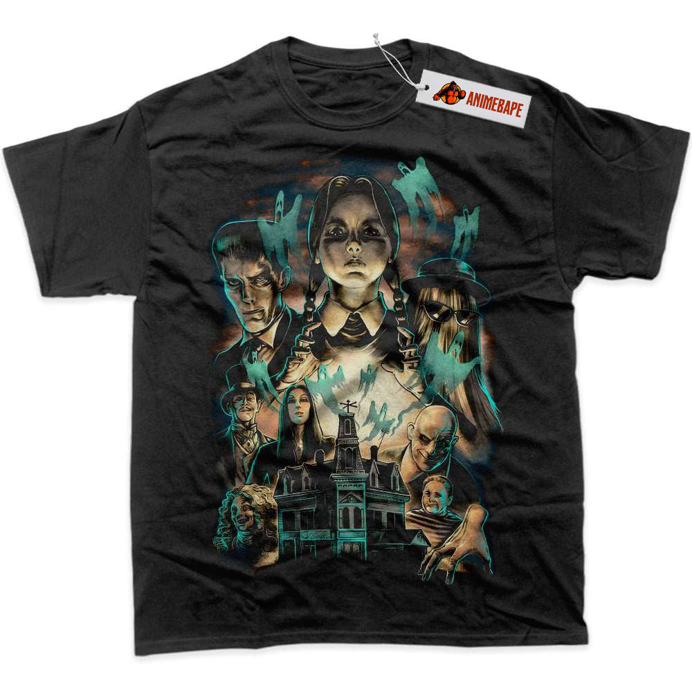 Addams Family Horror Halloween Graphic T-Shirt for Fans